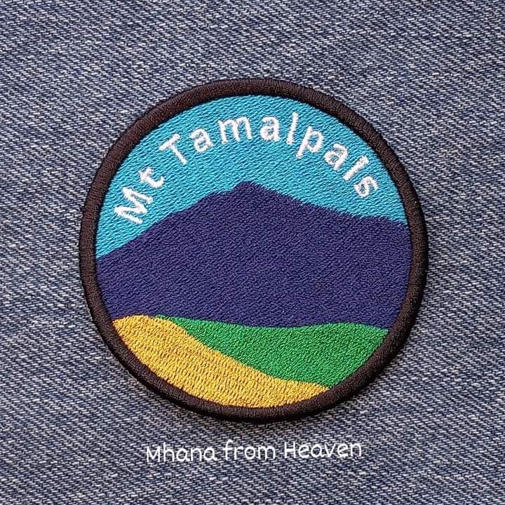 Mt Tamalpais Embroidered Iron-on / Sew-On Patches (5 Shape Options) - Made in USA - Round