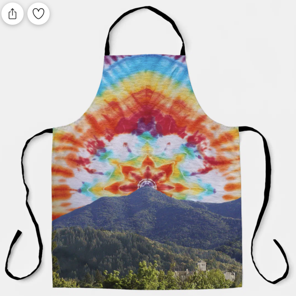 All-Over Print Tie Dye Mt Tamalpais Sky Apron Large