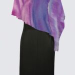 Joni Cape Dress Watercolor Painting Purples by Mhana from Heaven Back