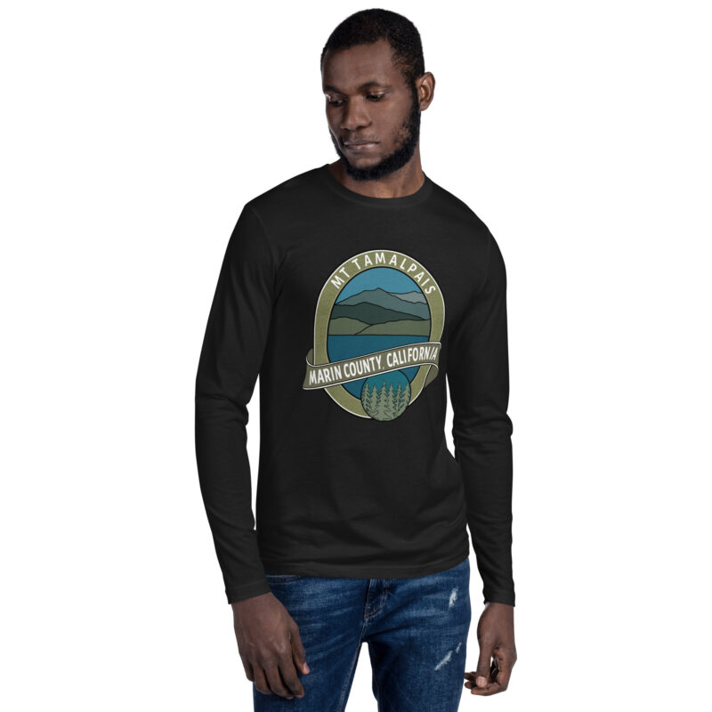 Long Sleeve Fitted Crew Long Sleeve Mt Tamalpais Marin County California Oval Collector's Design