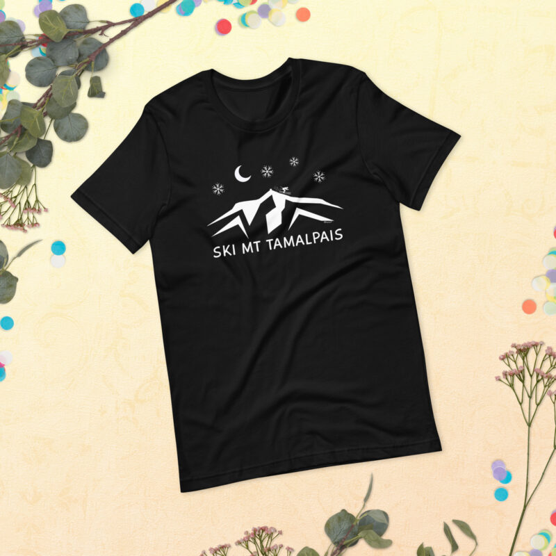 Unisex Short Sleeve T-Shirt Ski Mt Tamalpais Design (Front Side)