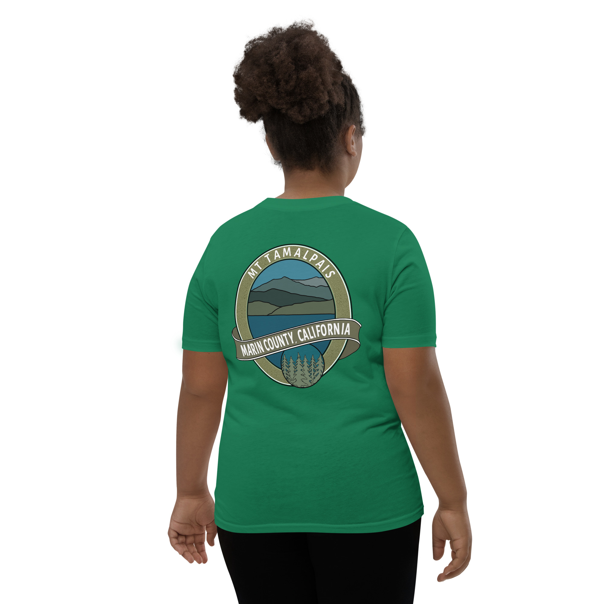 Youth Short Sleeve T-shirt Mt Tamalpais Marin County California Oval Collector's Design - Image 10