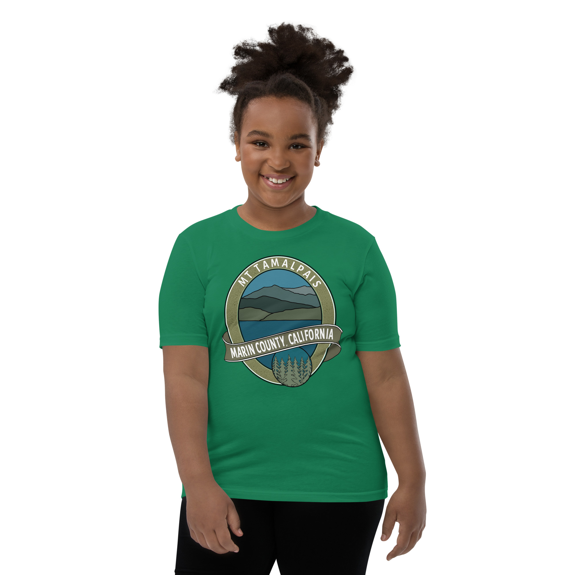 Youth Short Sleeve T-shirt Mt Tamalpais Marin County California Oval Collector's Design - Image 9