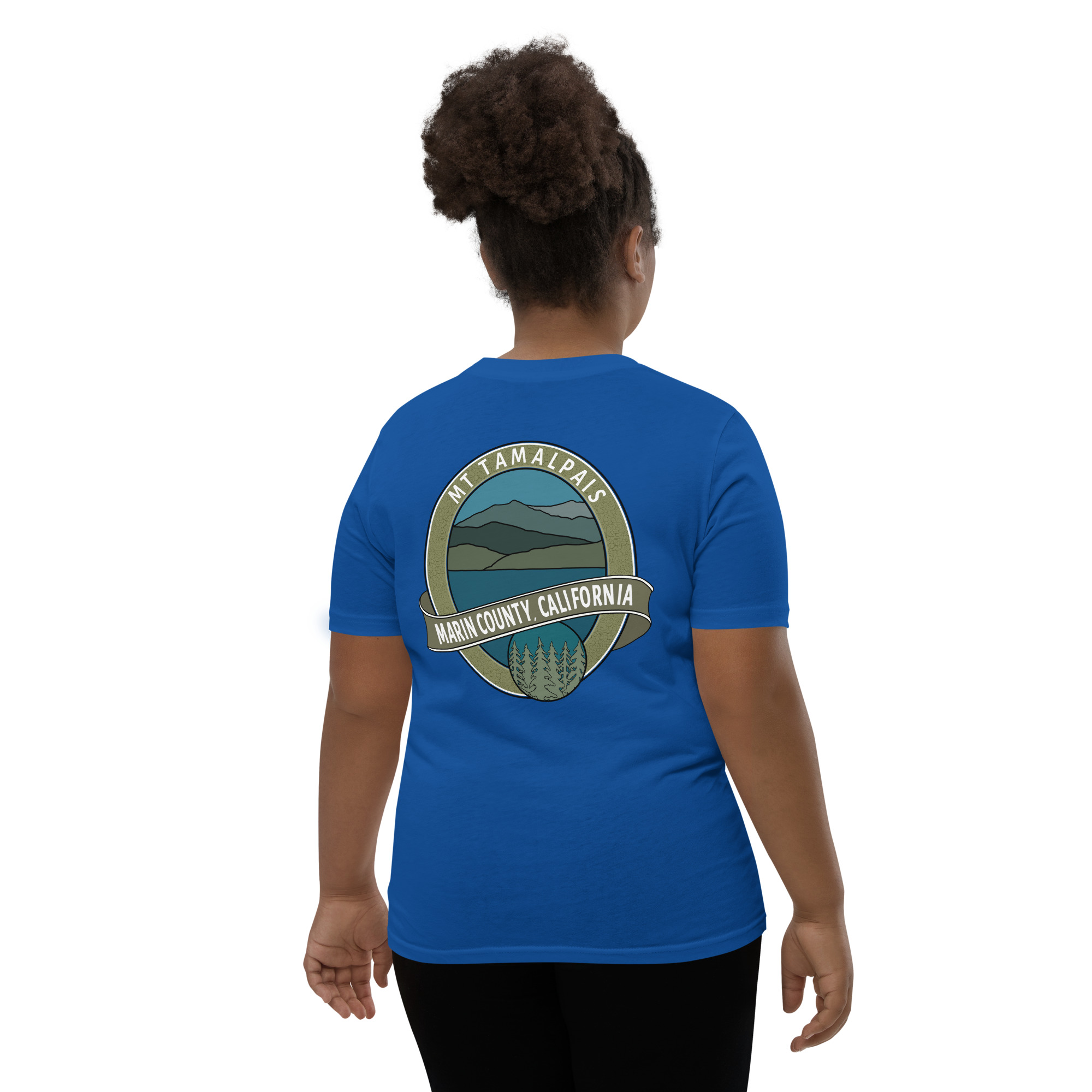 Youth Short Sleeve T-shirt Mt Tamalpais Marin County California Oval Collector's Design - Image 8