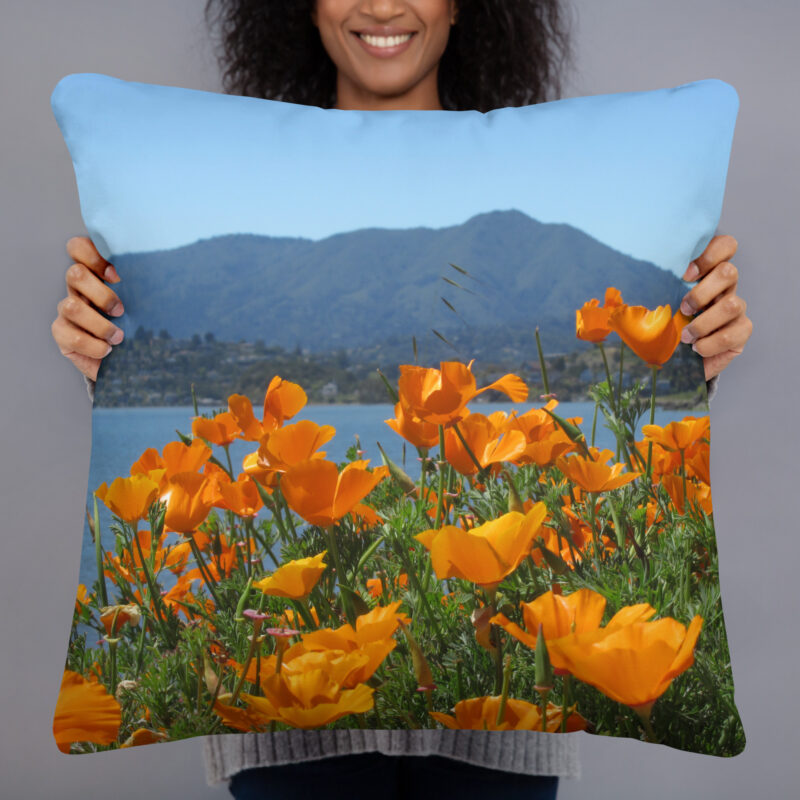 Basic Pillow Mt Tamalpais California Poppies
