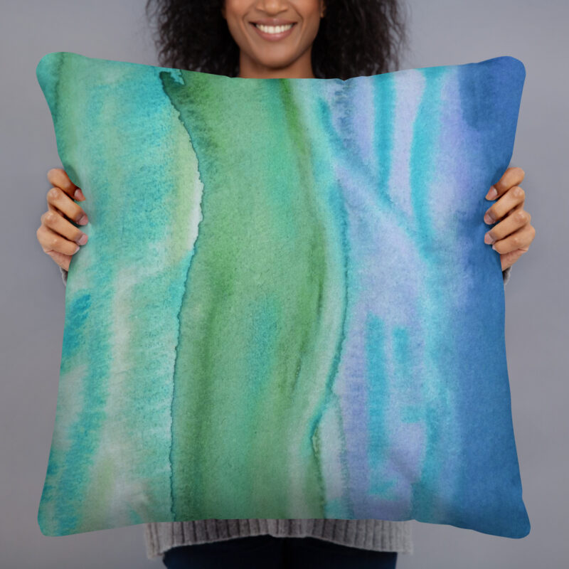 Basic Pillow Watercolor in Greens Design
