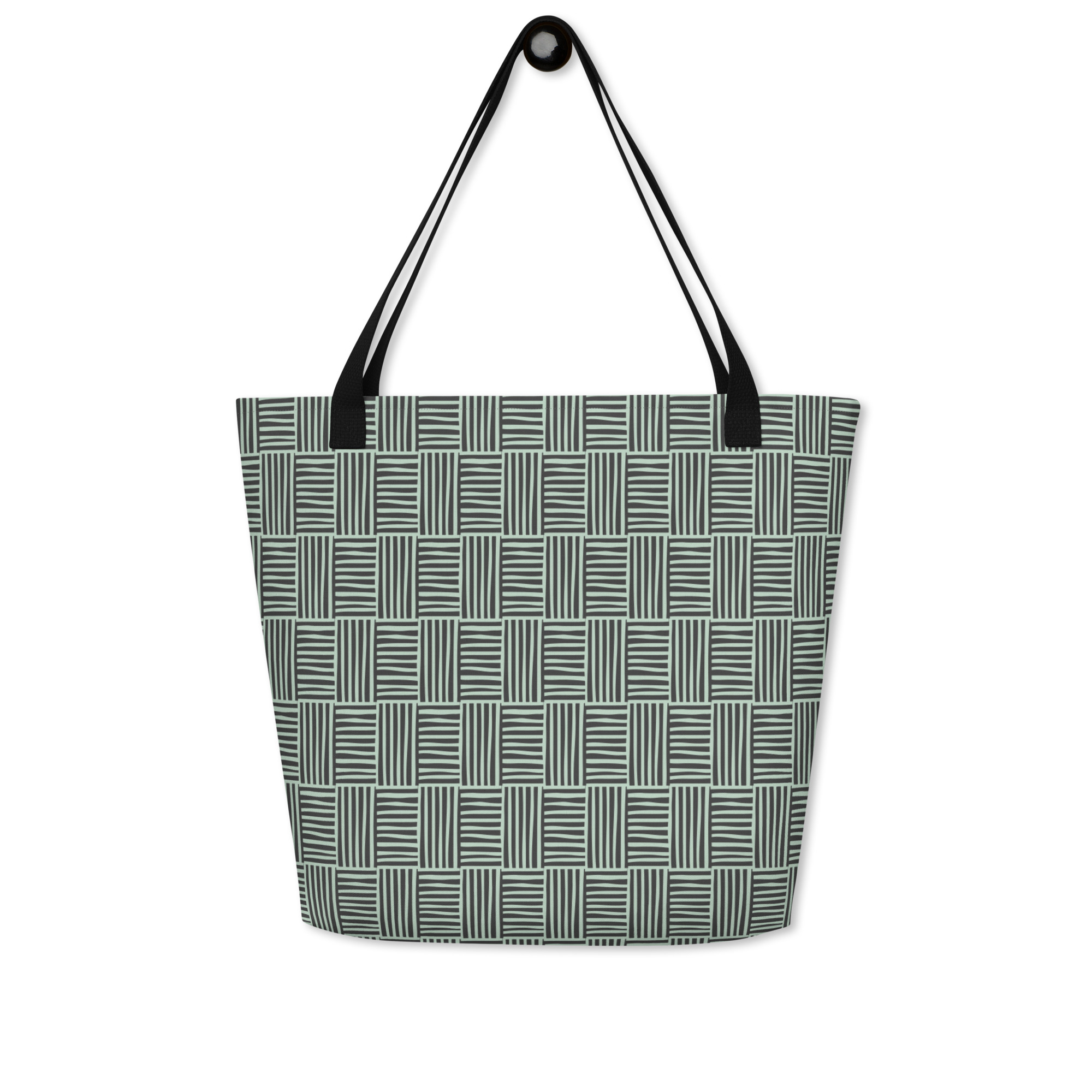 All-Over Print Large Tote Bag Graphic Edgewater Green Pattern - Image 2