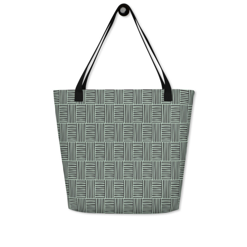 All-Over Print Large Tote Bag Graphic Edgewater Green Pattern