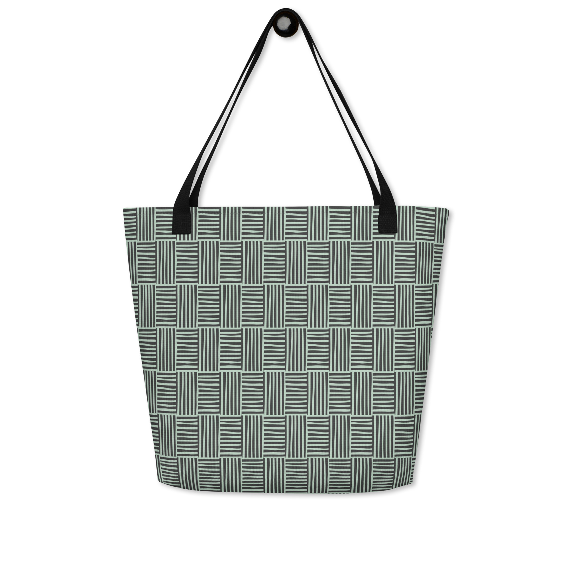 All-Over Print Large Tote Bag Graphic Edgewater Green Pattern