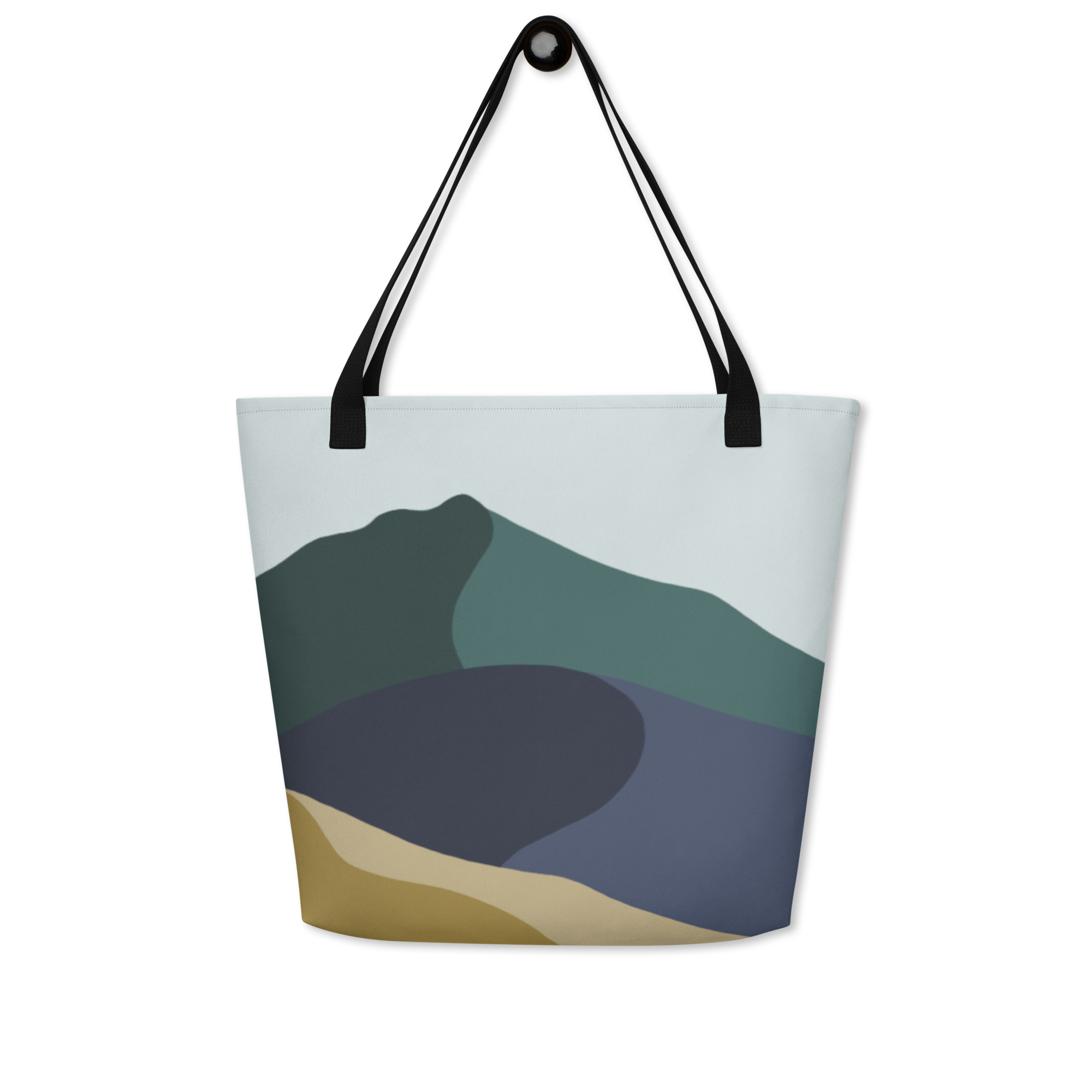 All-Over Print Large Tote Bag Colors of Mt Tamalpais