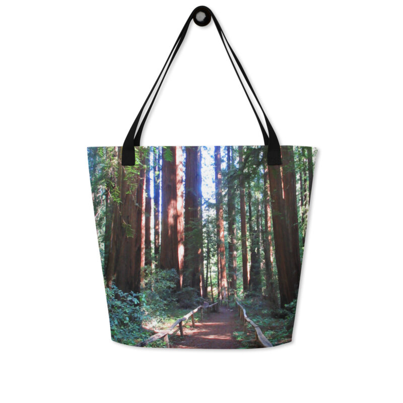 All-Over Print Large Tote Bag California Redwood Trail