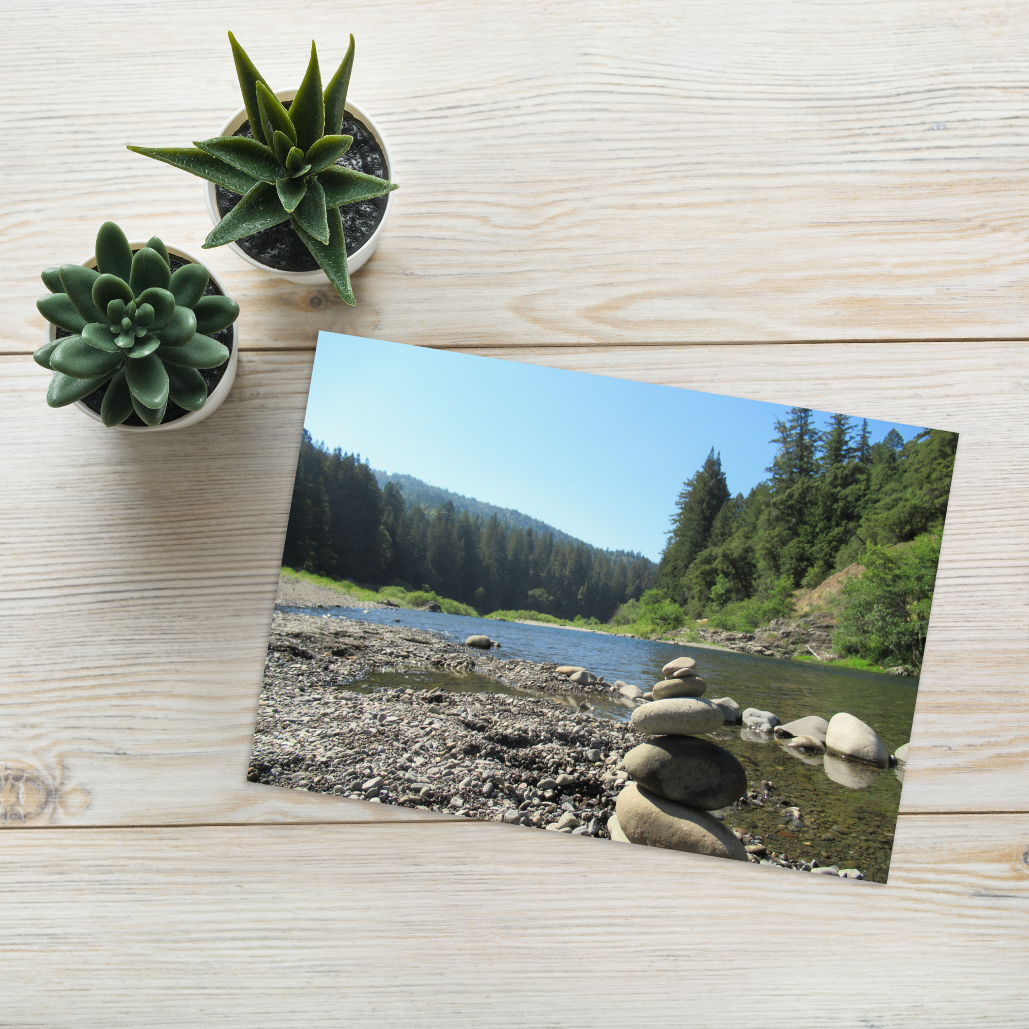 Greeting card Richardson Grove Humboldt County California Stacked Stones