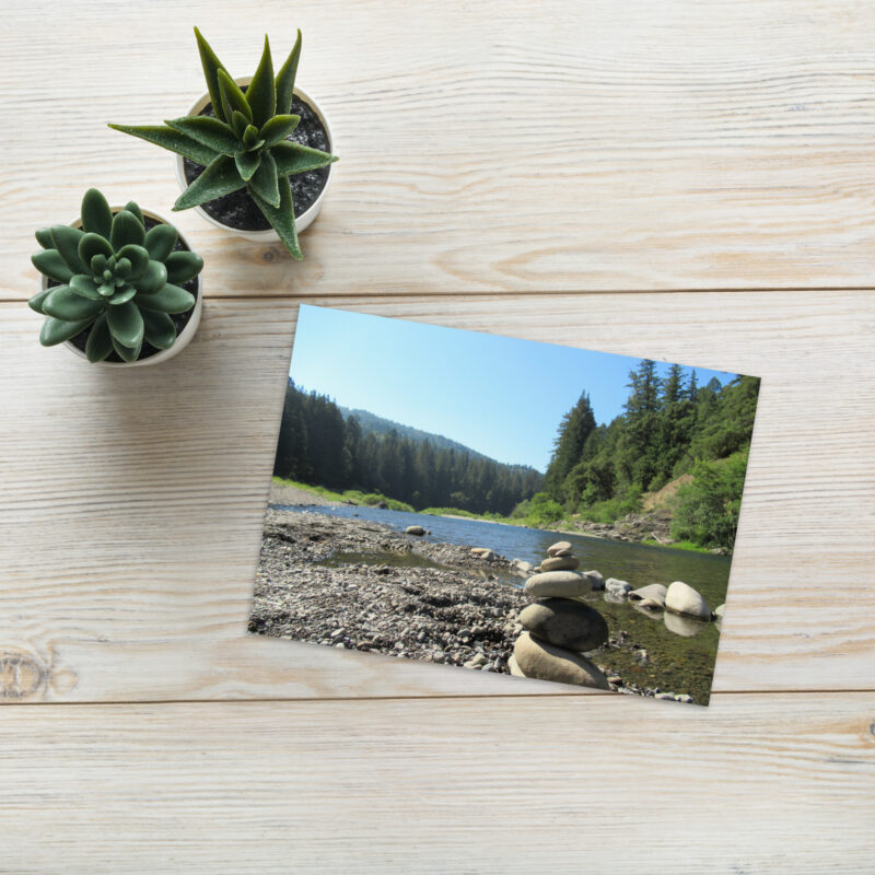 Greeting card Richardson Grove Humboldt County California Stacked Stones - 5″×7″