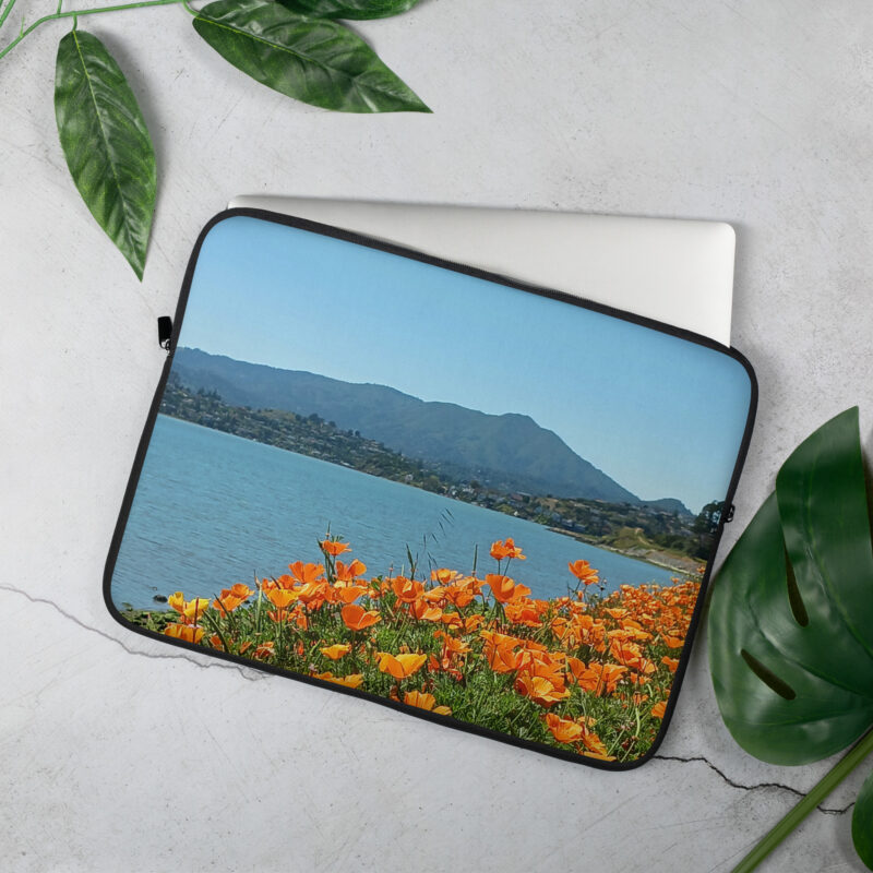 Laptop Sleeve Mt Tamalpais California Poppies