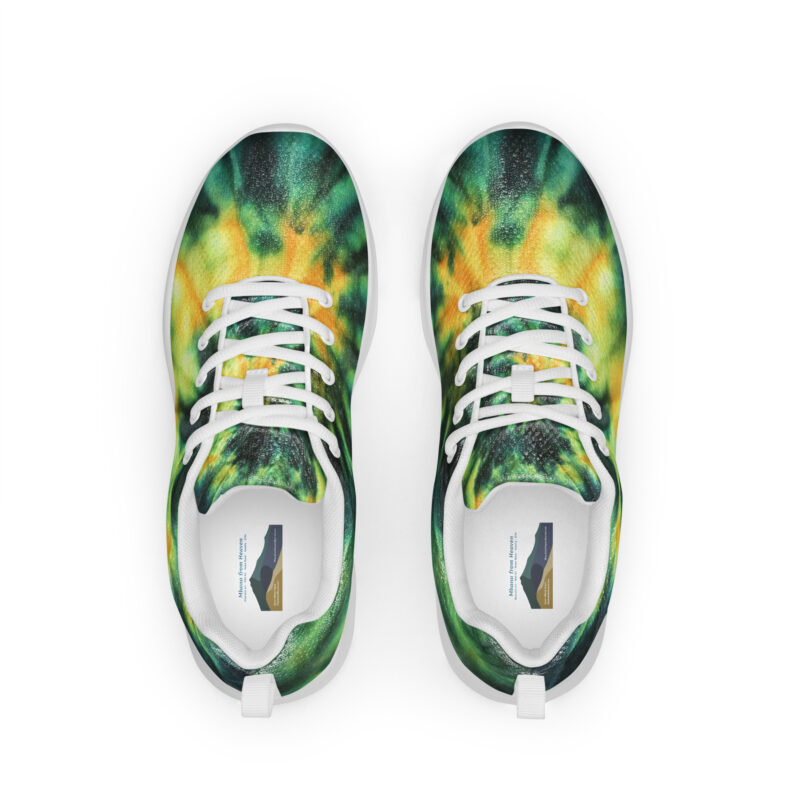 Men’s athletic shoes Tie Dye Green & Yellow Design