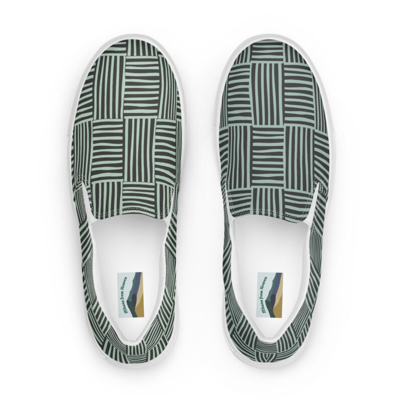 Women’s slip-on canvas shoes Geometric Edgewater Green Design