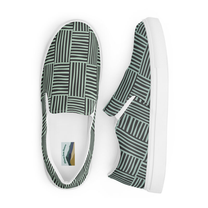 Men’s slip-on canvas shoes Geometric Edgewater Green Design