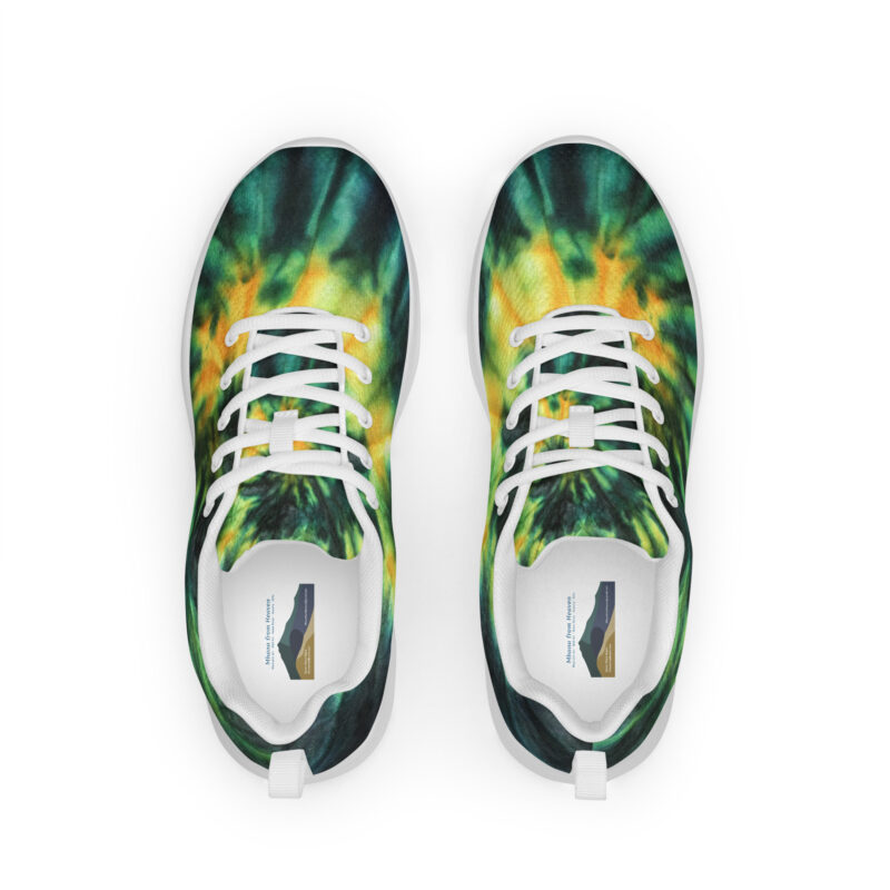Women’s athletic shoes Tie Dye Green & Yellow Design