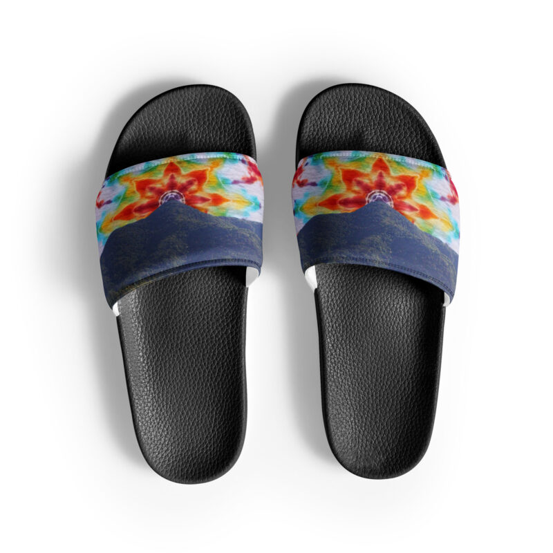 Women's slides Tie Dye Mt Tamalpais Sky Design