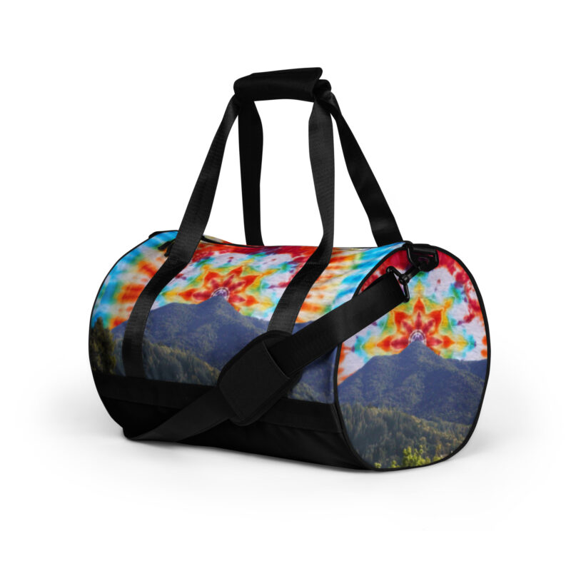 All-over print gym bag Tie-Dye Mt Tamalpais Sky