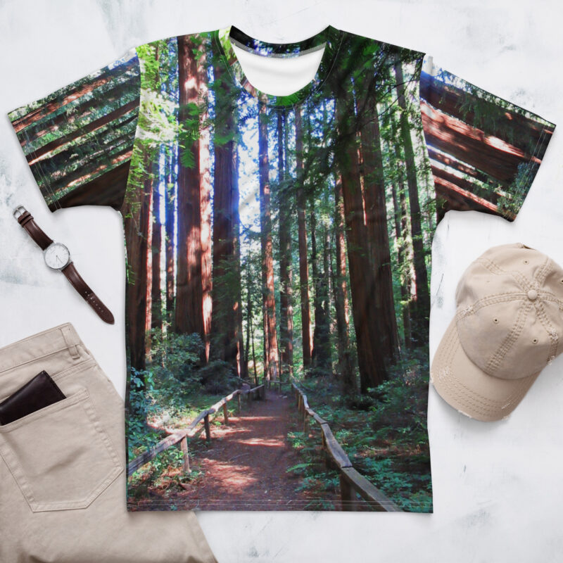 All-Over Print Men's t-shirt California Redwood Trail Design