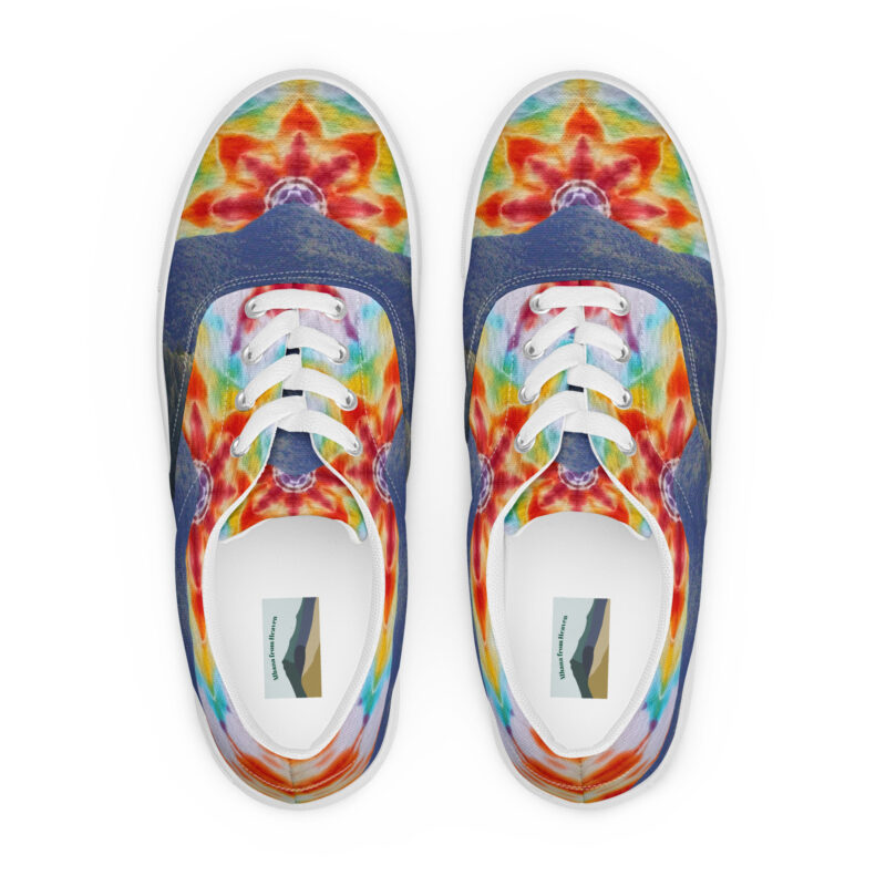 Men’s lace-up canvas shoes Tie Dye Mt Tamalpais Sky Design