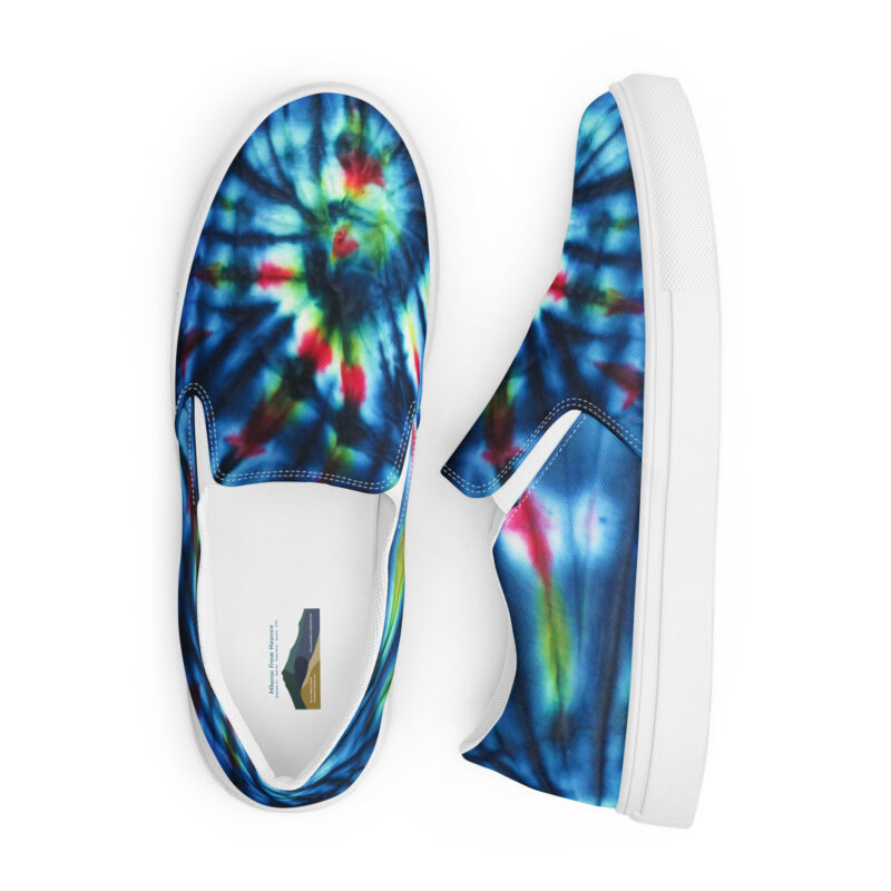 Men’s slip-on canvas shoes Tie Dye Primary Colors