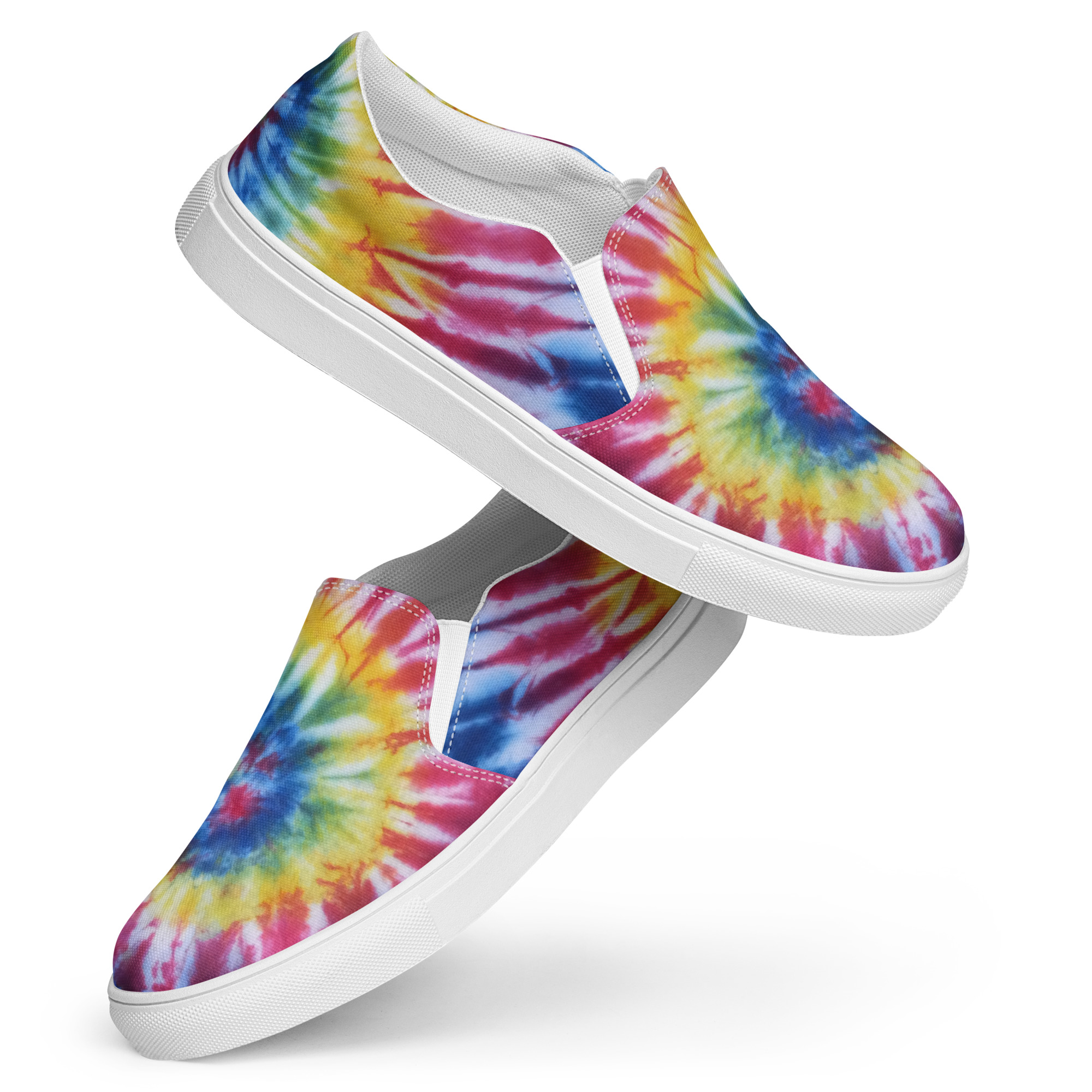 Men’s slip-on canvas shoes Tie Dye Rainbow - Image 8