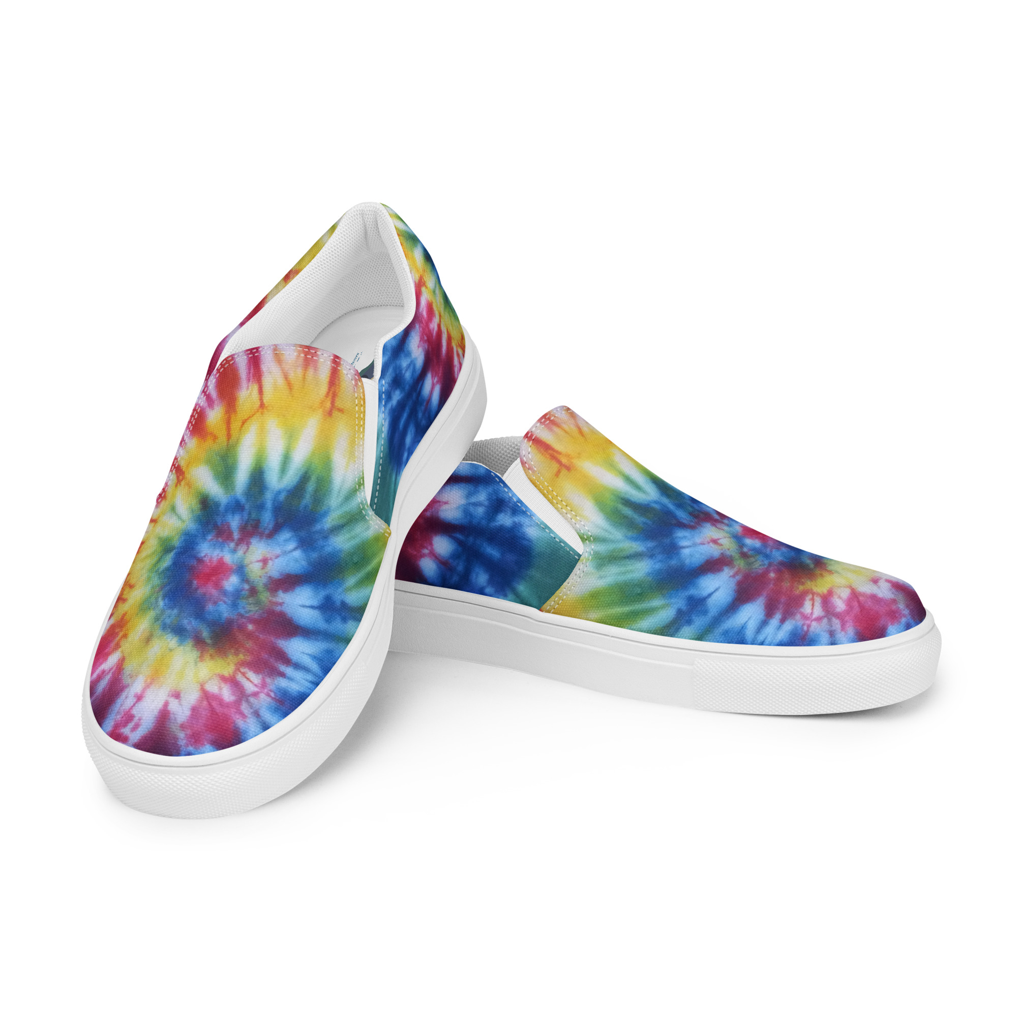 Men’s slip-on canvas shoes Tie Dye Rainbow - Image 3