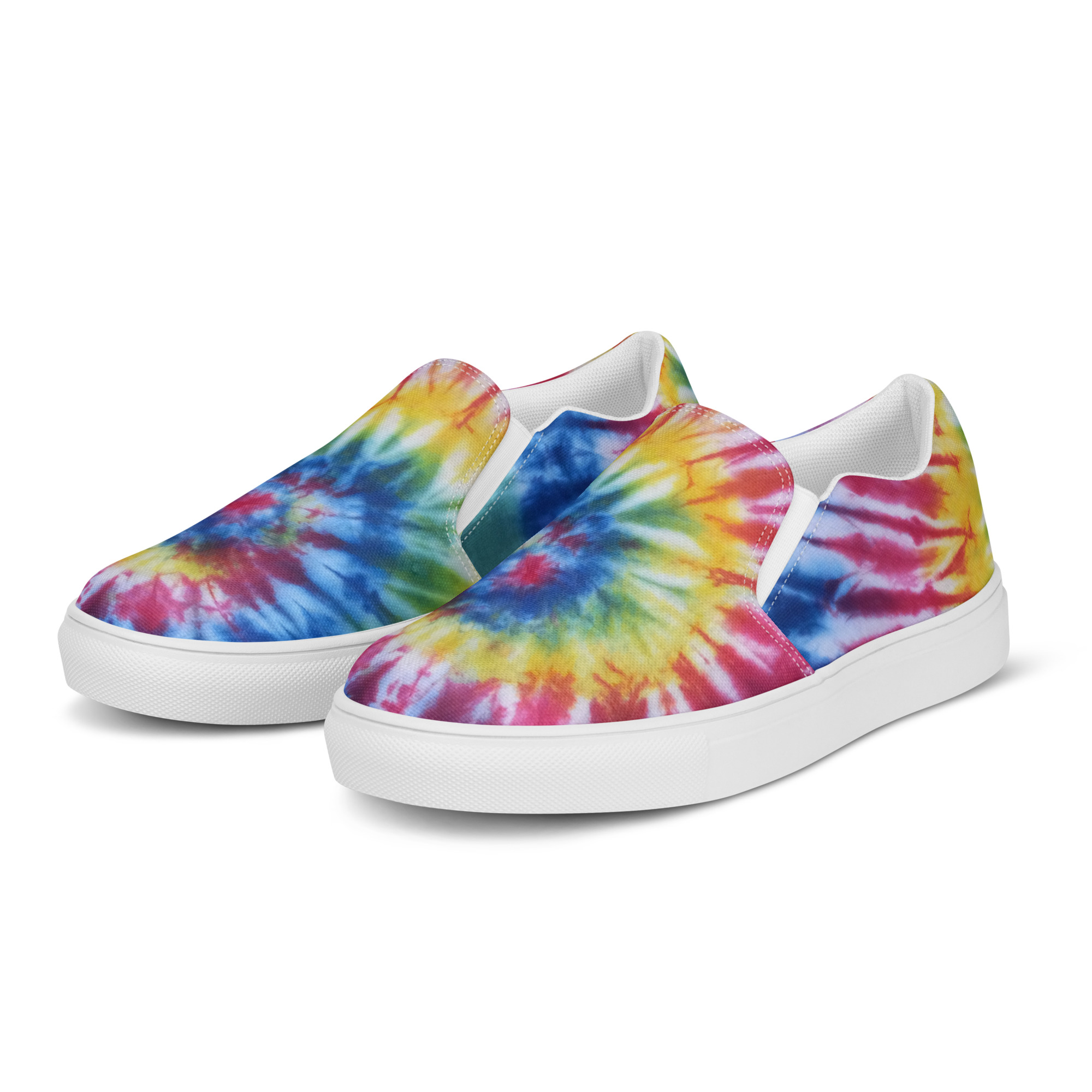 Men’s slip-on canvas shoes Tie Dye Rainbow - Image 5