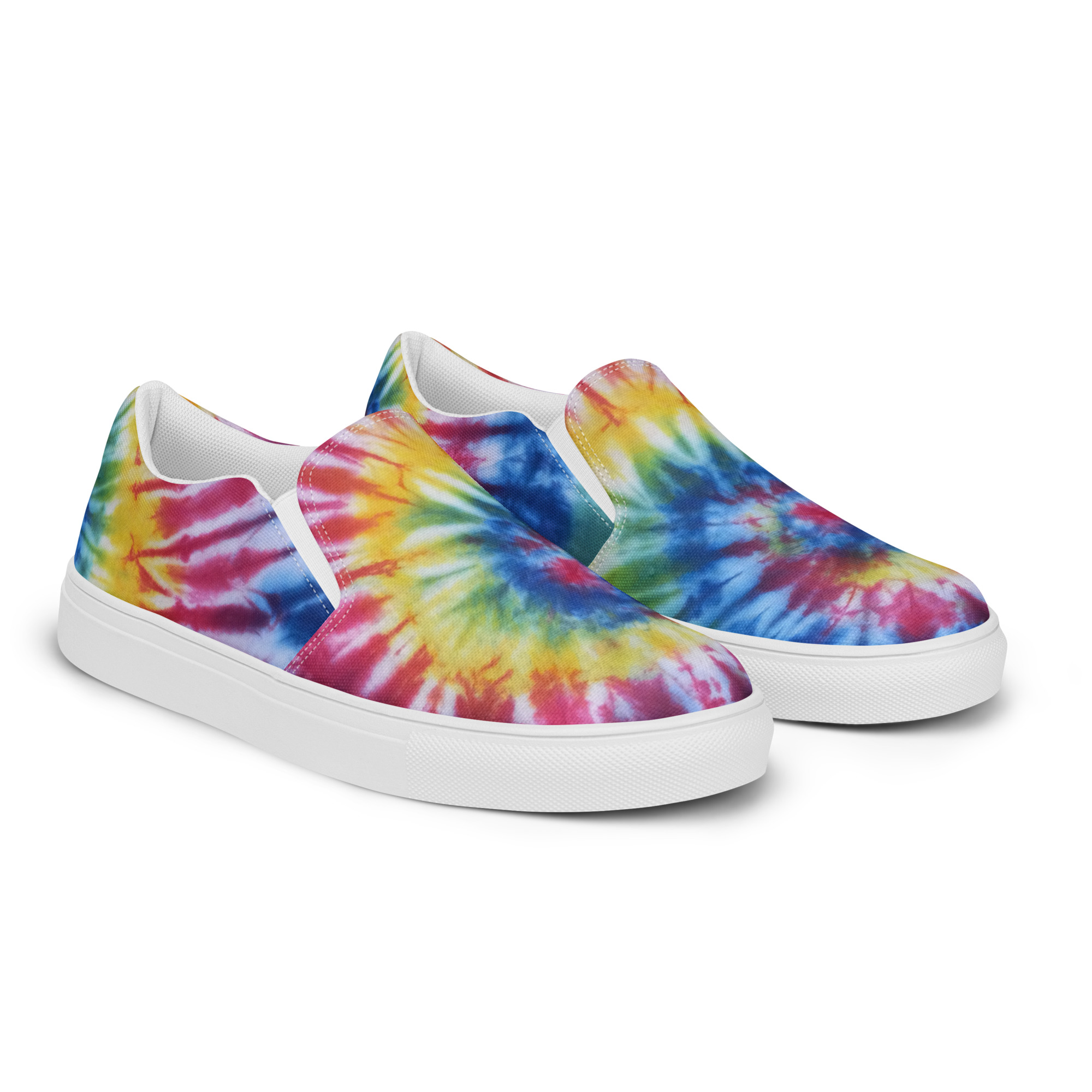 Men’s slip-on canvas shoes Tie Dye Rainbow - Image 10