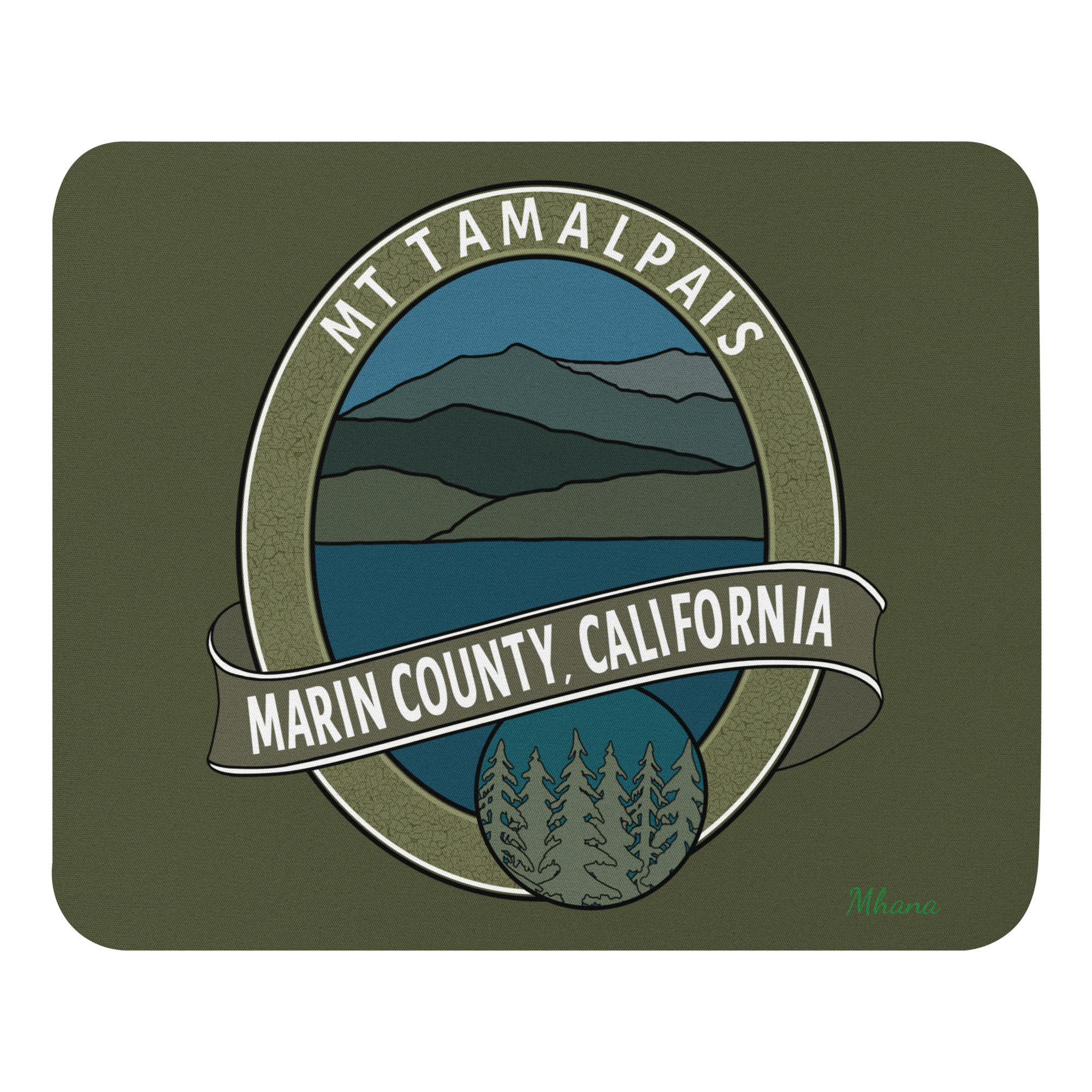 Mouse pad Oval Mt Tamalpais Marin County California Collector's Design