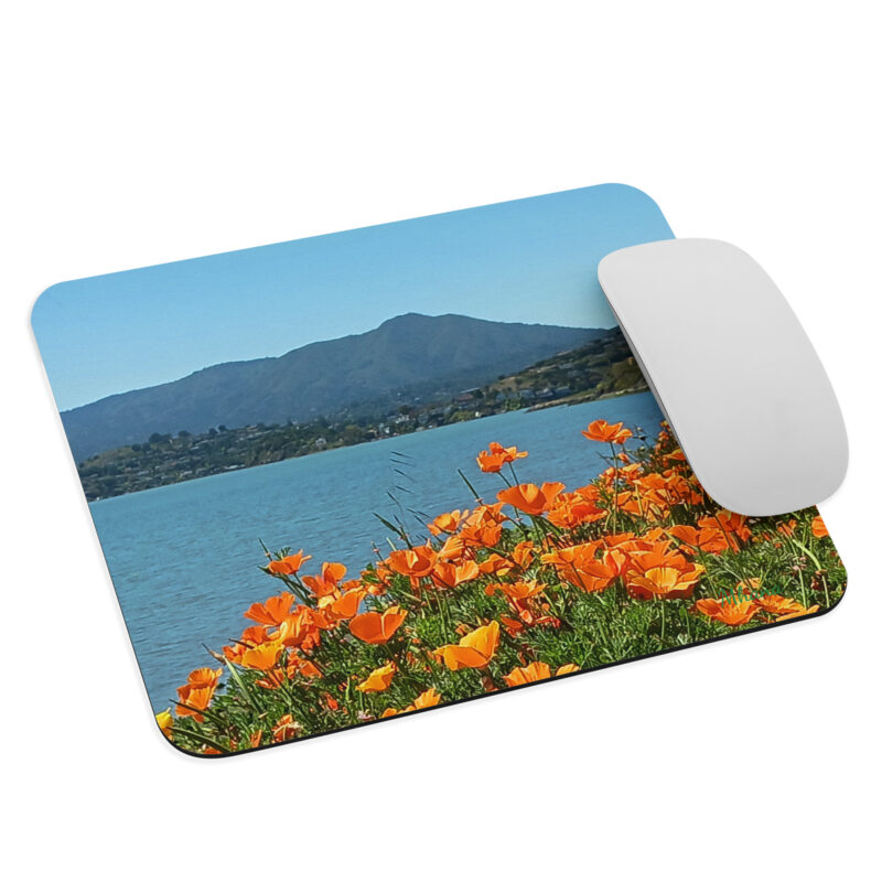 Mouse pad Mt Tamalpais Poppies Tiburon California