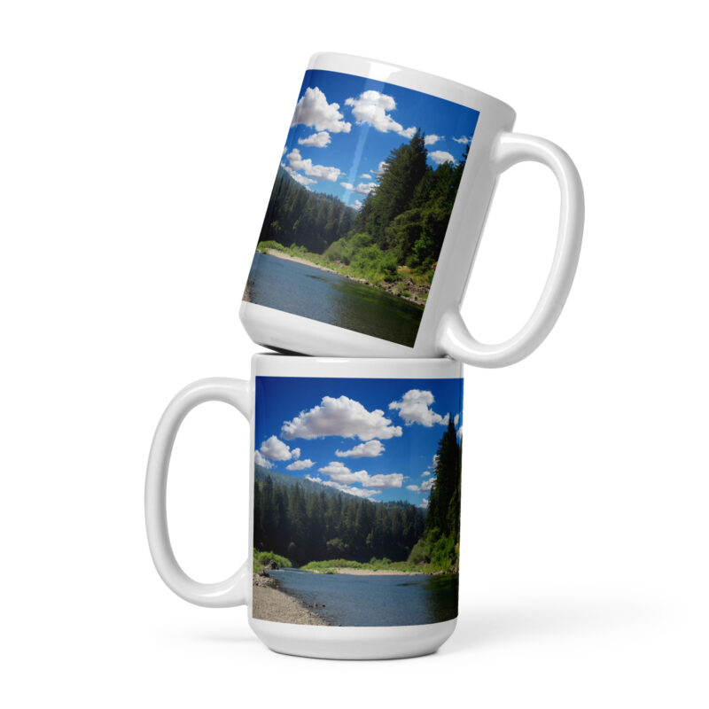White glossy mug Richardson Grove California Redwoods