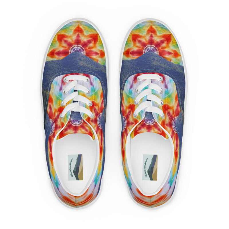 Women’s lace-up canvas shoes Tie Dye Mt Tamalpais Sky Design