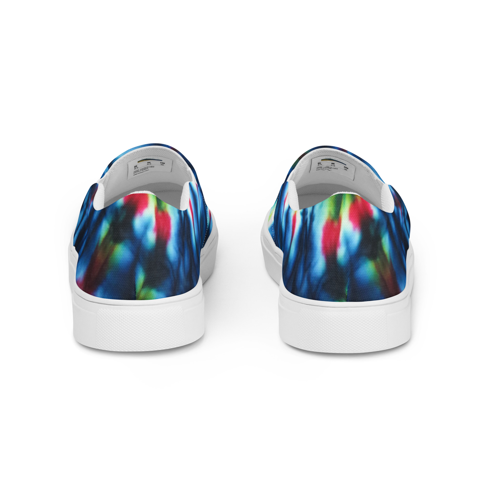 Women’s slip-on canvas shoes Tie Dye Primary Colors - Image 7