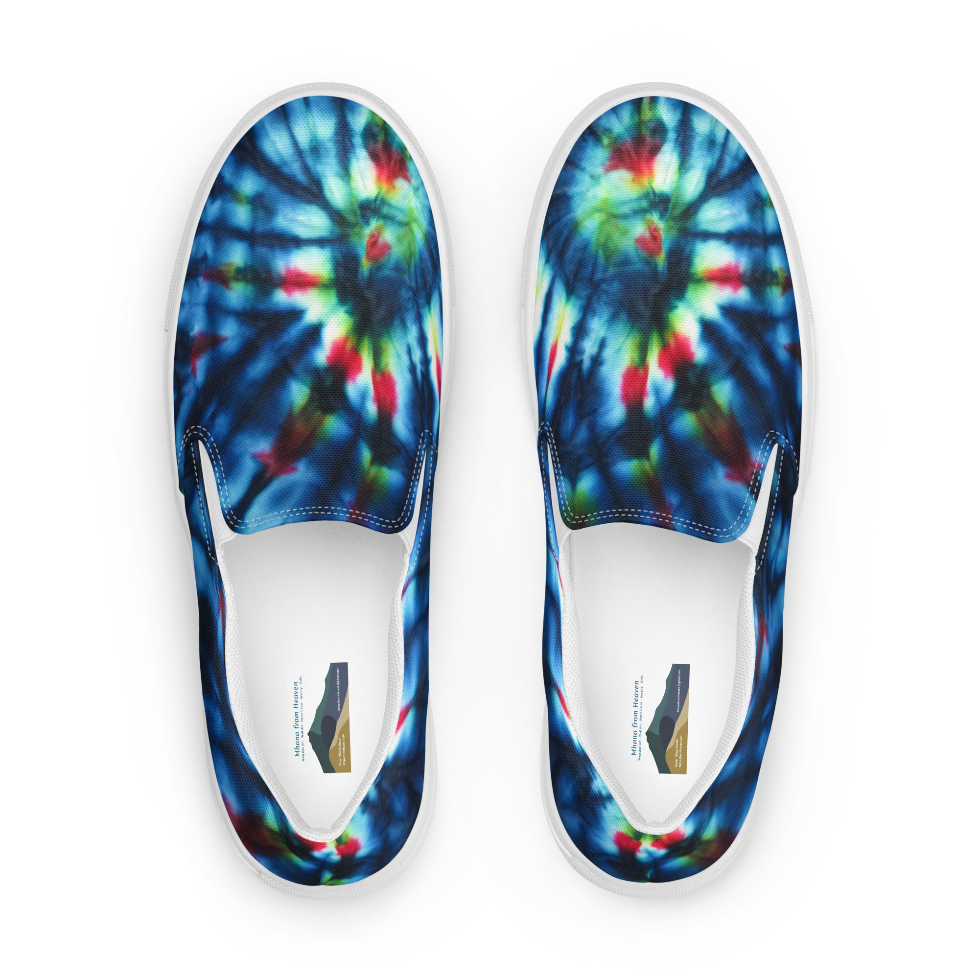 Women’s slip-on canvas shoes Tie Dye Primary Colors
