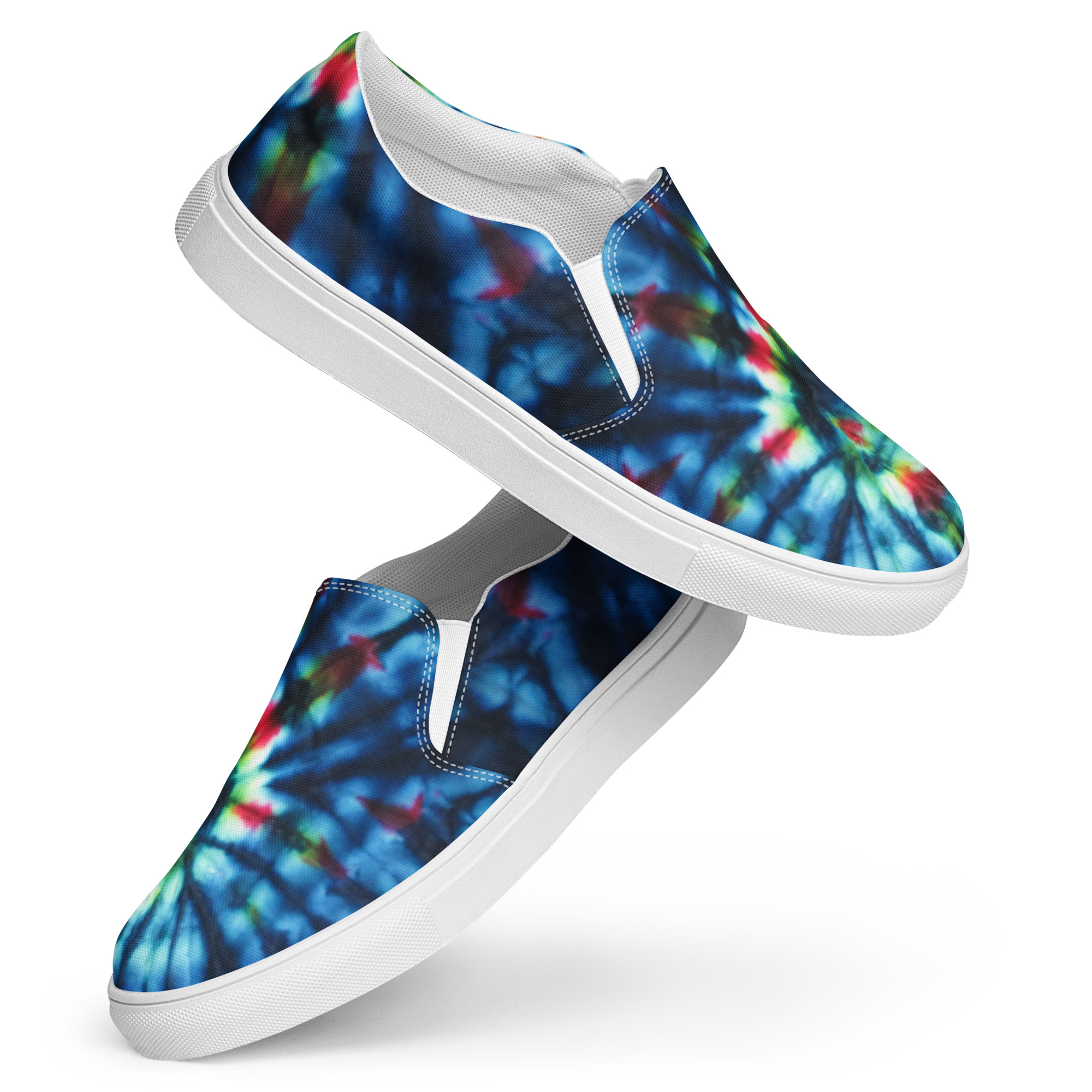 Women’s slip-on canvas shoes Tie Dye Primary Colors - Image 6