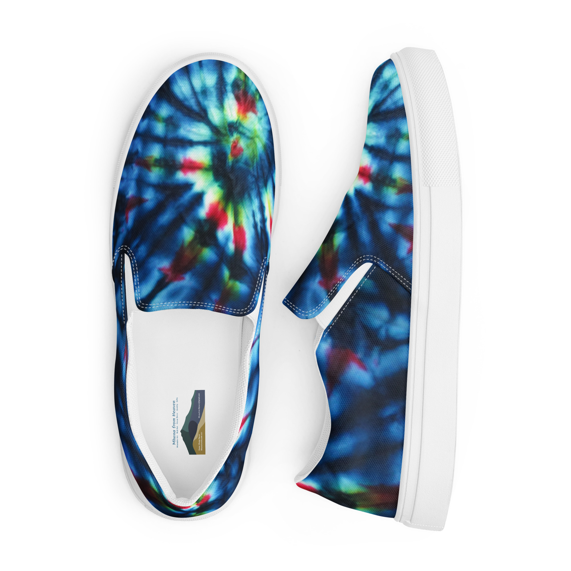 Women’s slip-on canvas shoes Tie Dye Primary Colors - Image 11