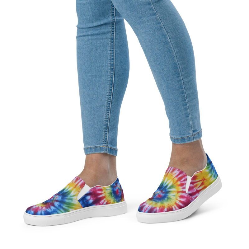 Women’s slip-on canvas shoes Tie Dye Rainbow