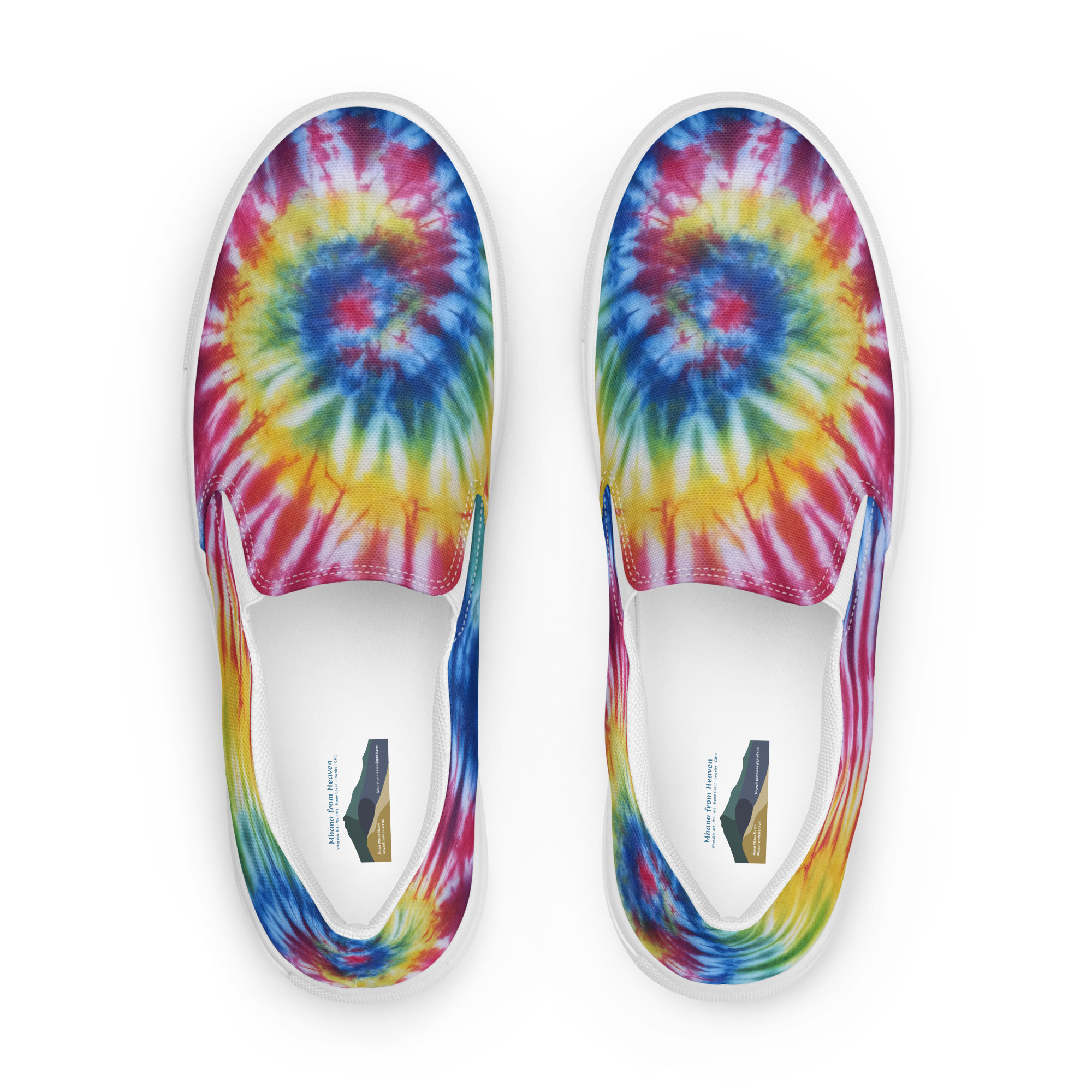 Women’s slip-on canvas shoes Tie Dye Rainbow - Image 2