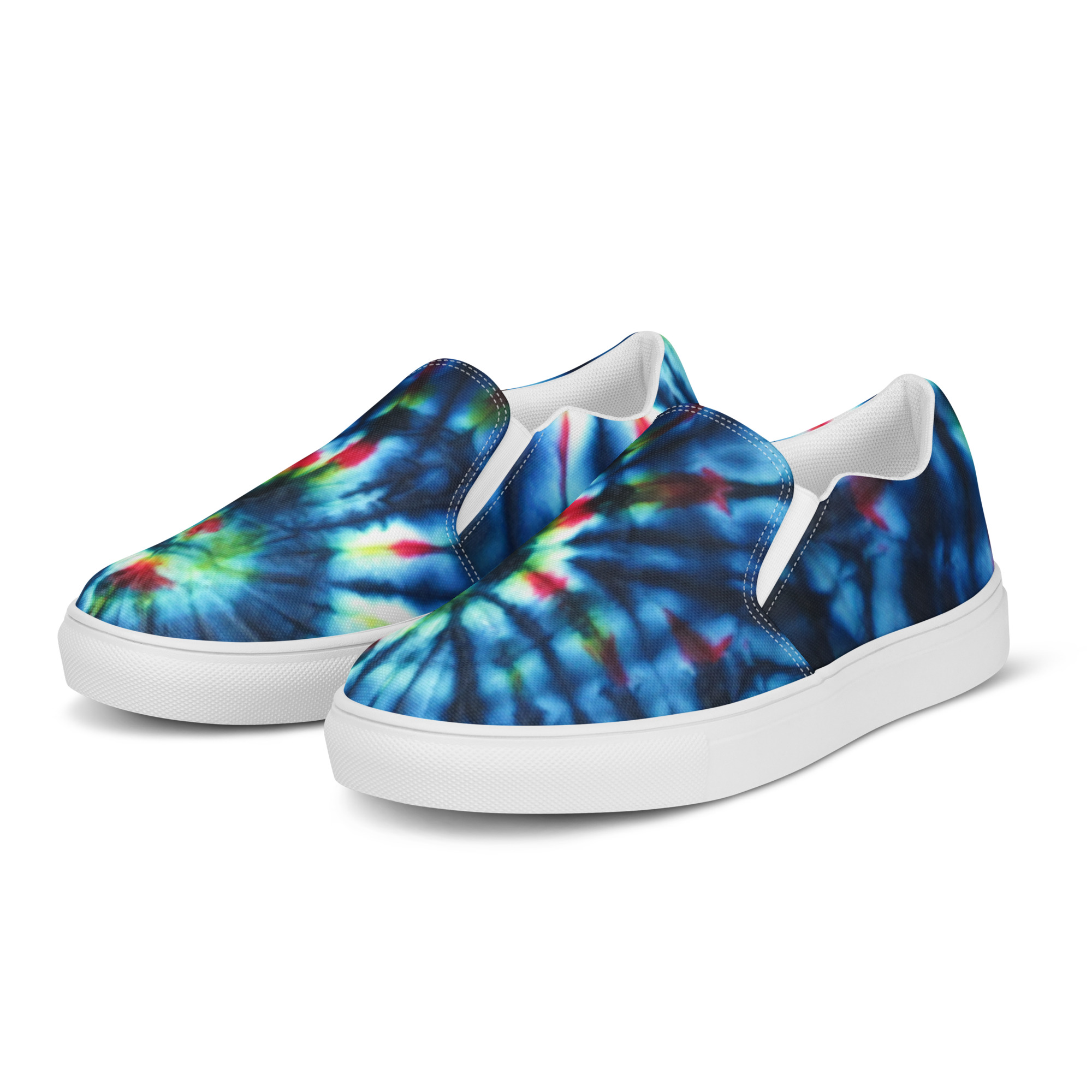 Women’s slip-on canvas shoes Tie Dye Primary Colors - Image 2
