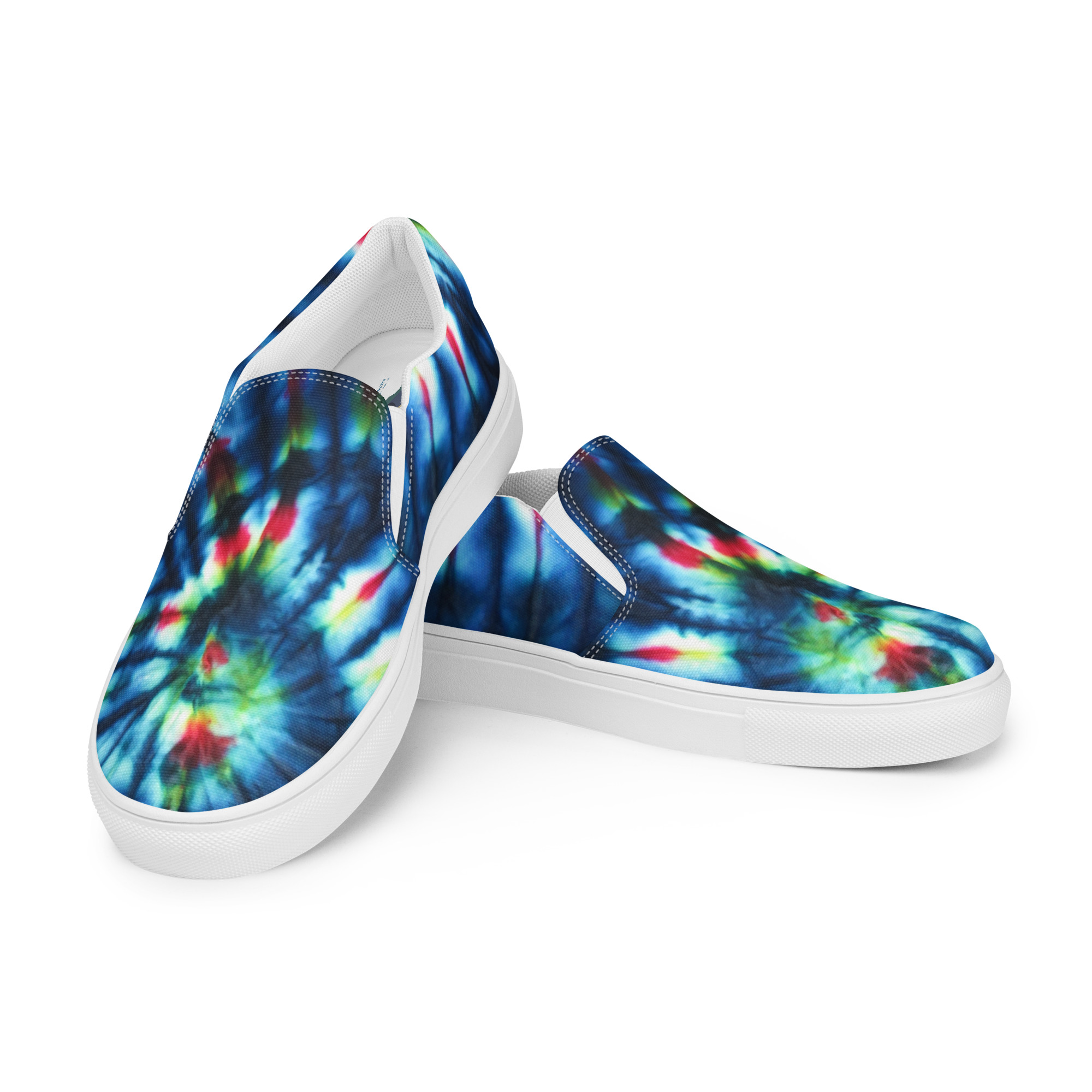 Women’s slip-on canvas shoes Tie Dye Primary Colors - Image 9