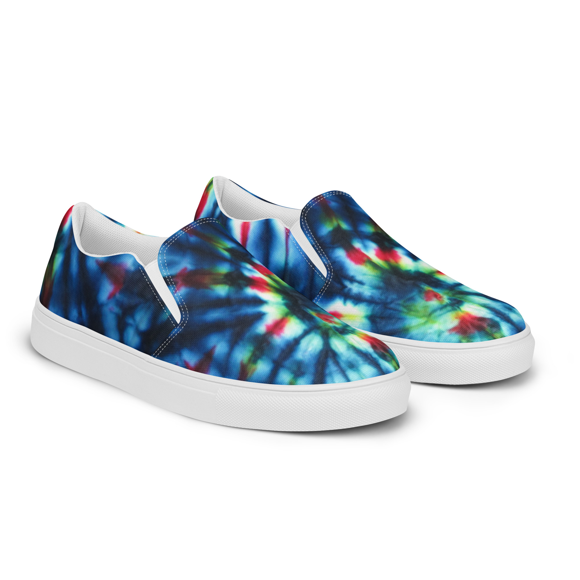 Women’s slip-on canvas shoes Tie Dye Primary Colors - Image 3