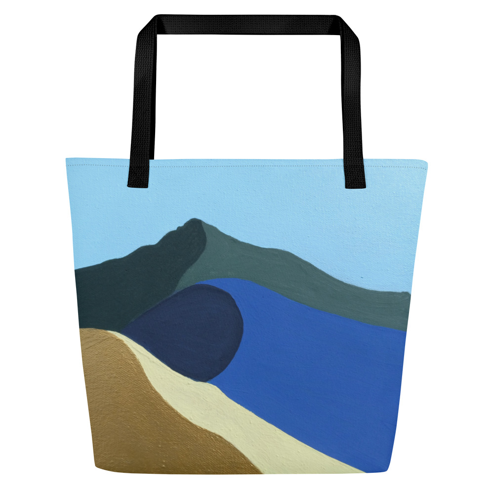 All-Over Print Large Tote Bag Colors of Mt Tamalpais Painting Design - Image 2