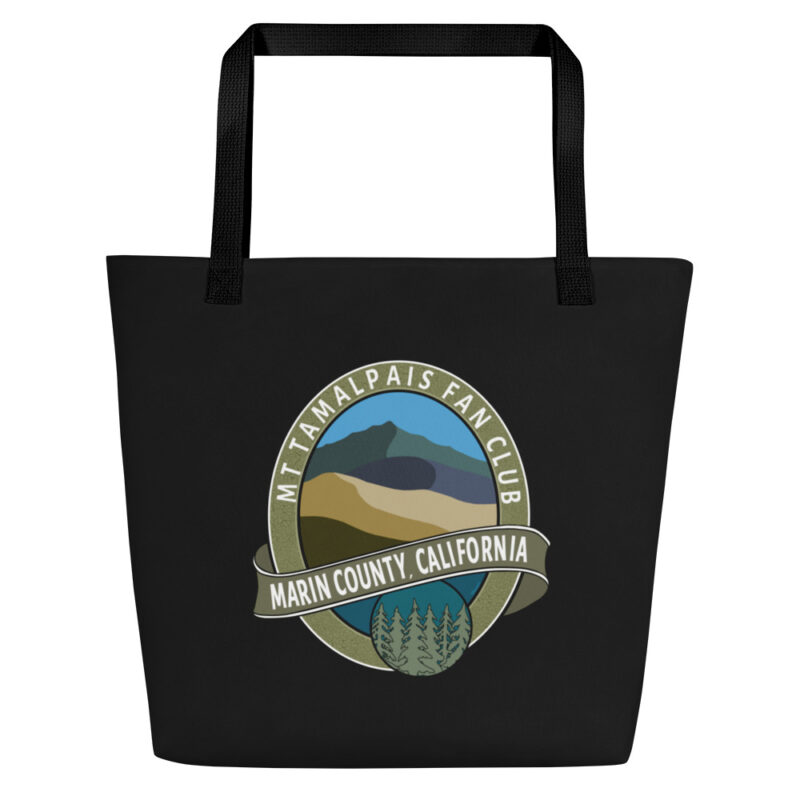 All-Over Print Large Tote Bag Mt Tamalpais Fan Club Marin County CA Graphic Design