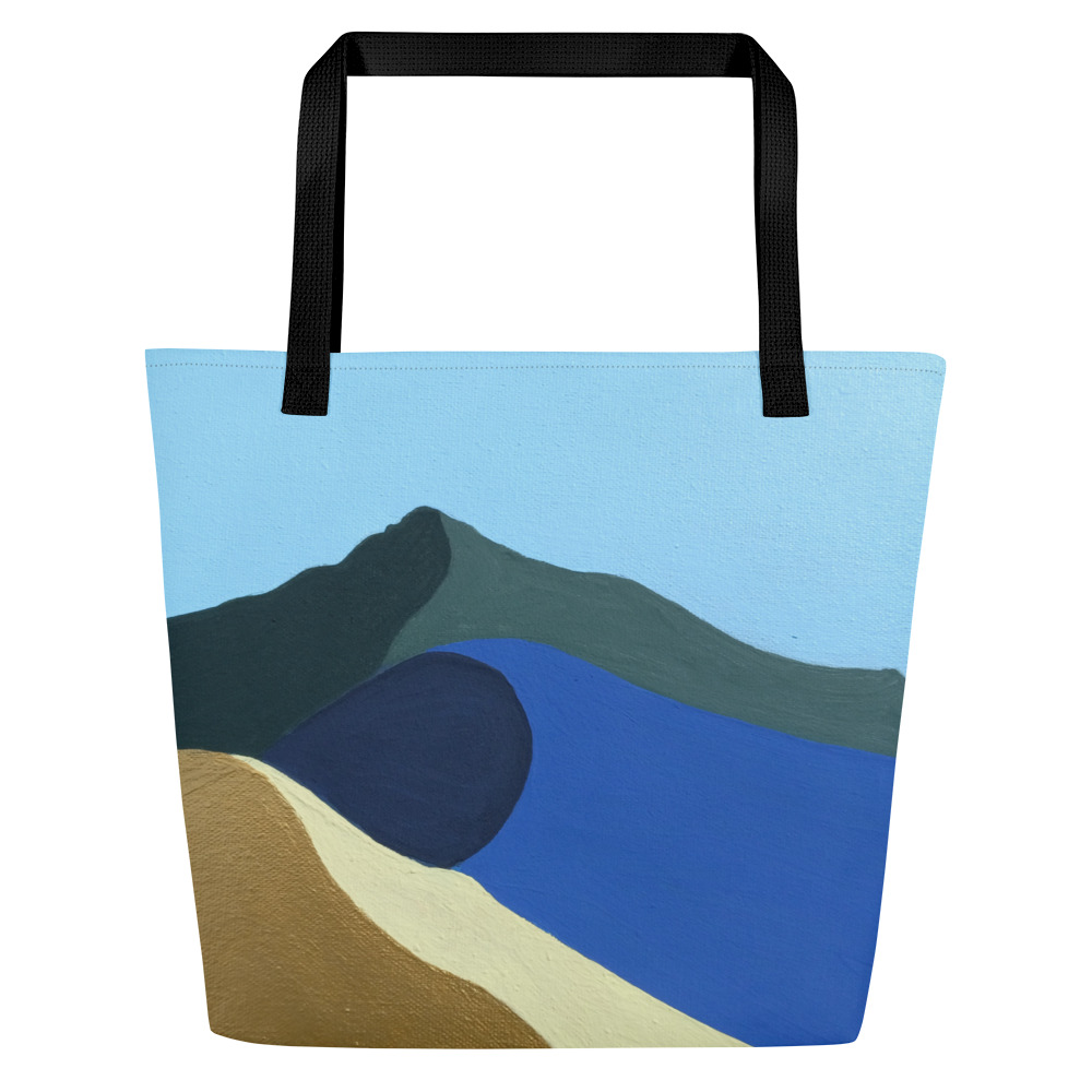 All-Over Print Large Tote Bag Colors of Mt Tamalpais Painting Design
