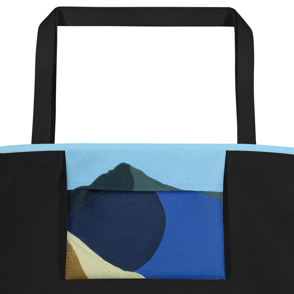 All-Over Print Large Tote Bag Colors of Mt Tamalpais Painting Design - Image 3
