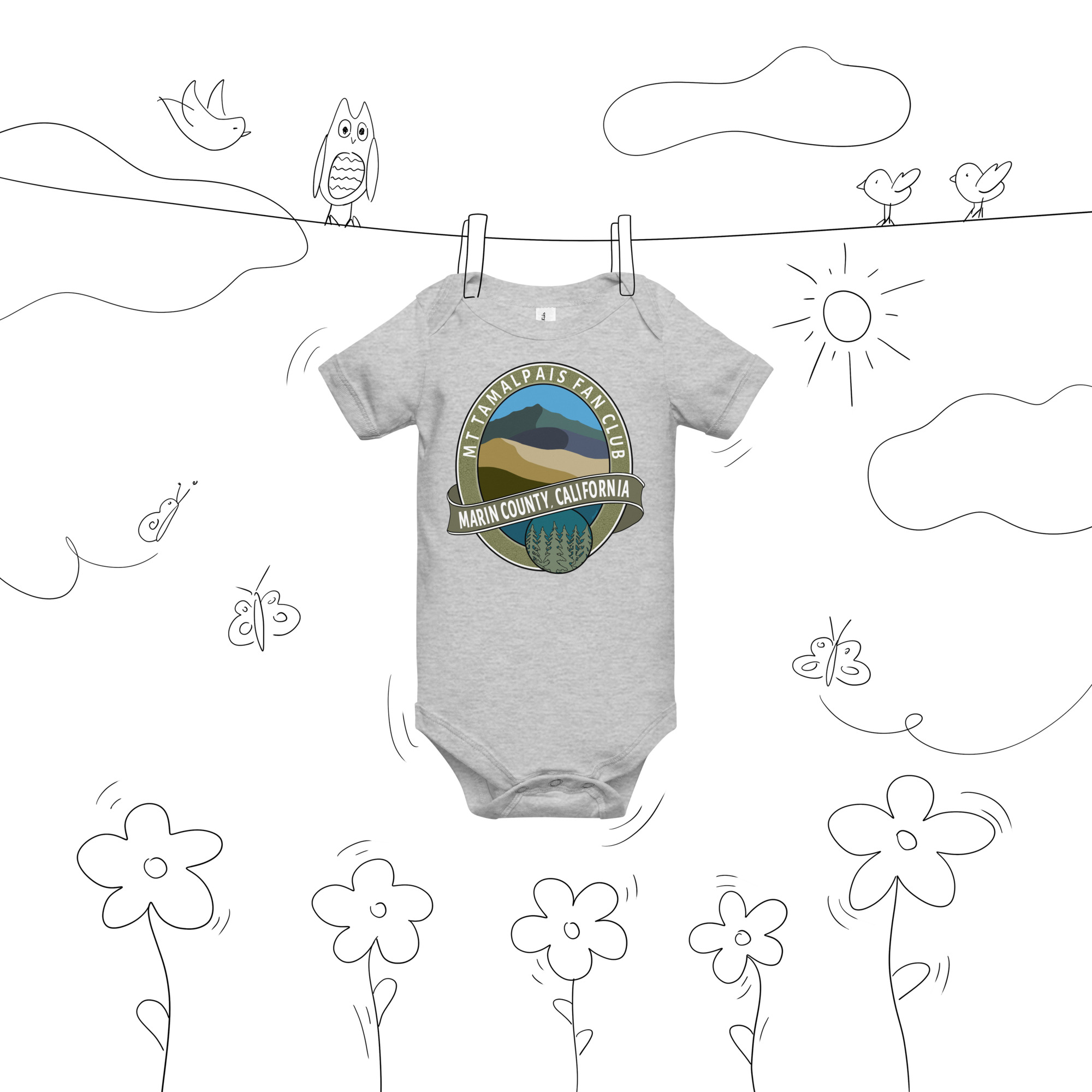 Mt Tamalpais Fan Club Short Sleeve Baby Body Suit - Image 5