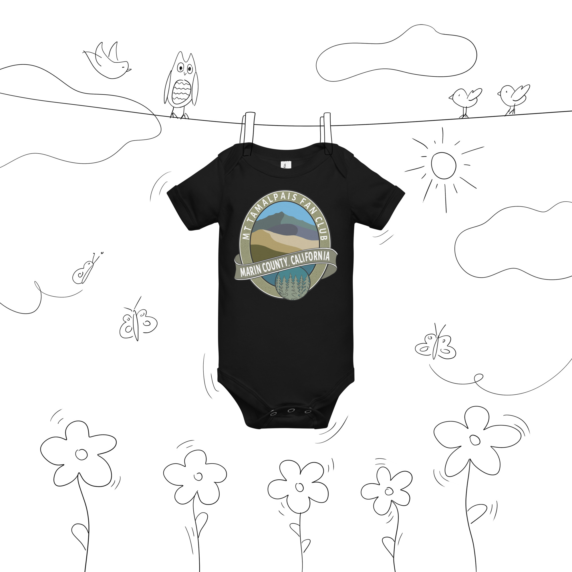 Mt Tamalpais Fan Club Short Sleeve Baby Body Suit - Image 2